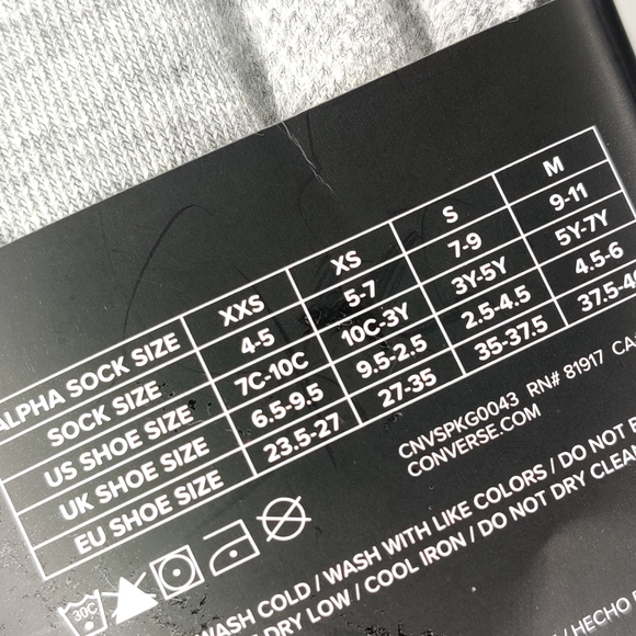 CONVERSE | Girls No Show Socks 6 Pairs - Picture 4 of 5